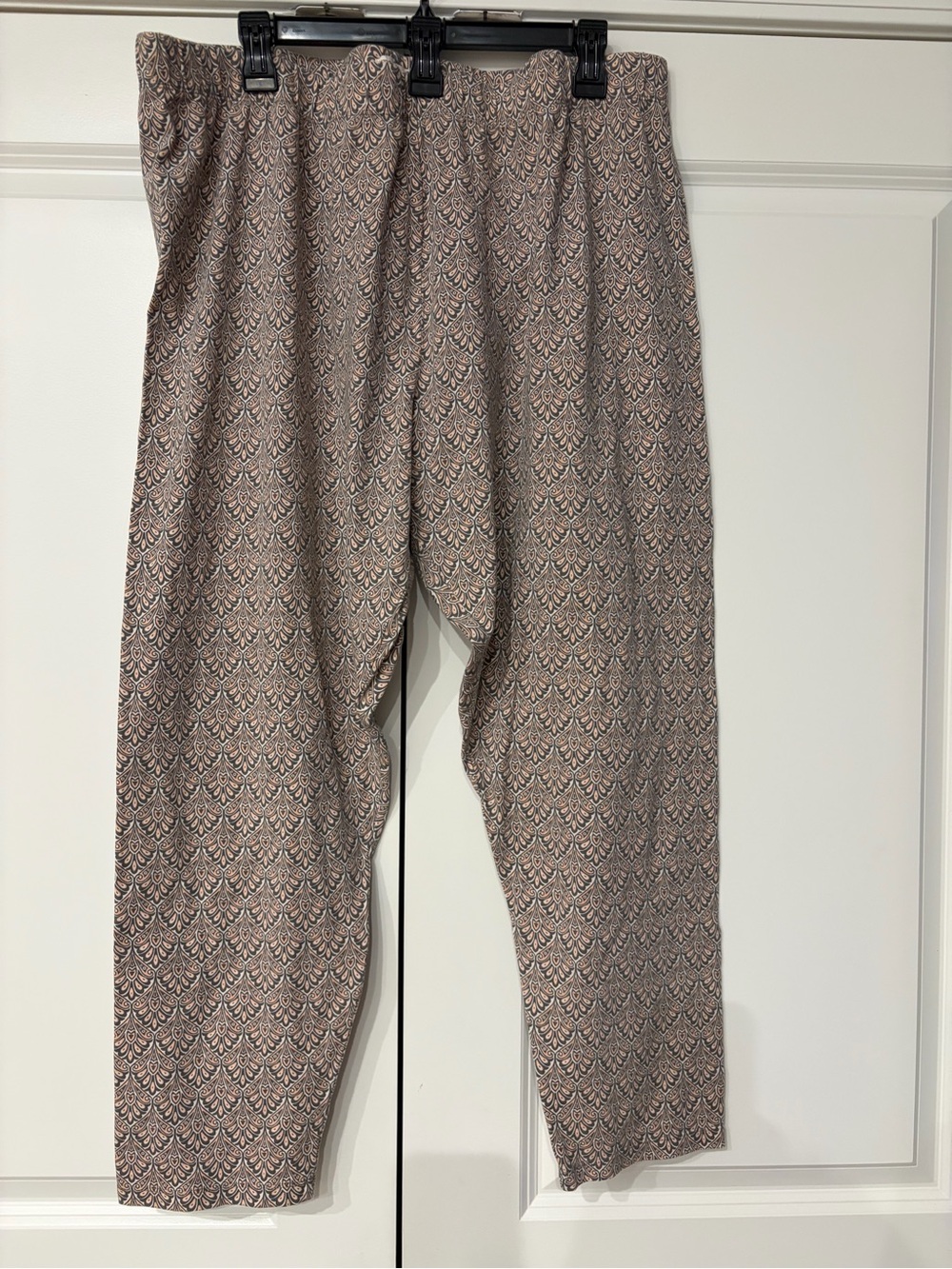 Cato Peach and Black Printed Pull-On Pants